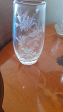 Vintage Stuart Strathearn Honeysuckle Etched Vase