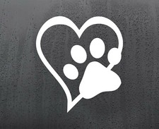 Love dog paw print vinyl - love,