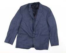 Reid & Taylor Mens Blue Striped Polyester Blend Blazer Size 40