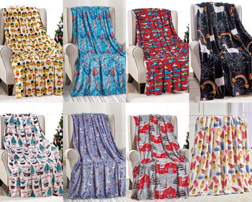 Printed throw blanket - printed,