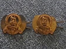 Pair Of 14th/20th Hussars Brass Collar Badges Manufacture Single Lug Conversion 