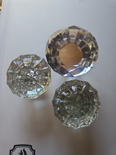 Vintage crystal glass brass - 3,