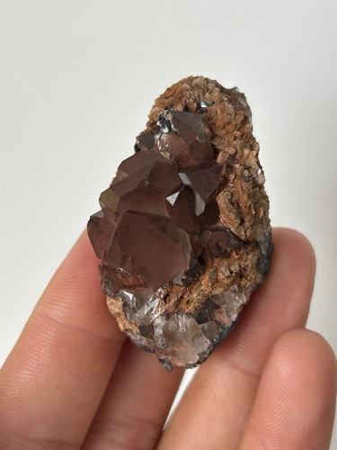 Hematite coated quartz - hematite, on