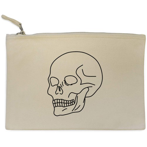 Simple skull line canvas zip - 'simple,
