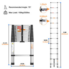 Telescopic ladder stainless - telescopic,