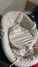 For Your Little One Wicker Rocking Moses Basket - White/Grey