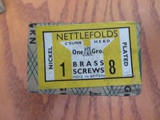 Nettlefolds - Beautiful Nickel Plated BRASS Screws (144) 1" x No 8's