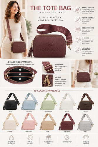 Ladies crossbody bag top - ladies, zip