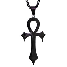 Black Ankh Necklace Gothic