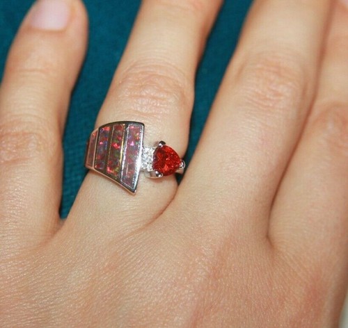Fire opal ring - ring, 5.5