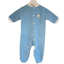 sleep suit vintage 60's fleece one piece NWT's pale blue All Pro American Footba