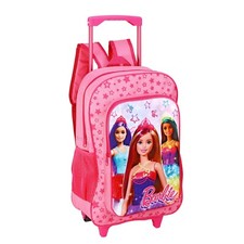 Barbie Doll Deluxe Trolley Backpack Wheeled Cabin Luggage Girls Kids