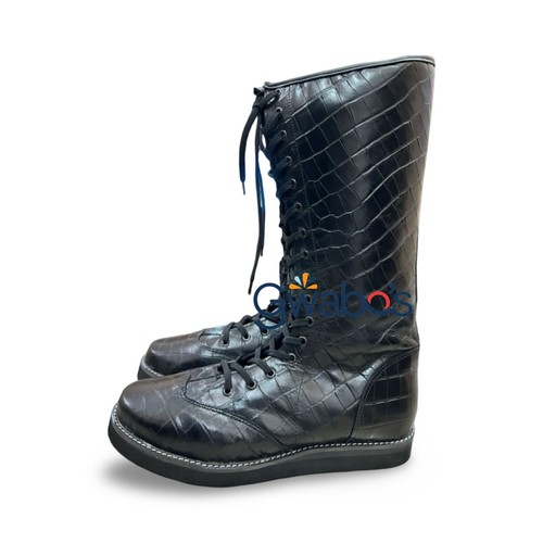 Pro wrestling boots long black - long,