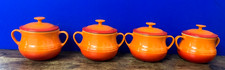 LE CREUSET ORANGE SOUP BOWLS x 4