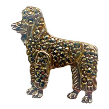 Poodle Vintage Brooch Silver