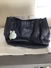 Womens Radley Navy Blue Large Handbag, Motifs/Original Dustbag, Zip Fasten