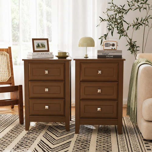 Brown bedside table small - brown,
