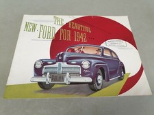 1942 FORD V8 Range Original  Sales Brochure  RARE  Sedan Coupe Convertible Woody