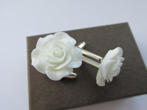Stylish white rose flower - rose, mens