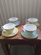 Aynsley Archive Rose 4 Teacups