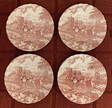 4 Myott Royal Mail Pink Tea / Side Plates 17cm (Lot 1)
