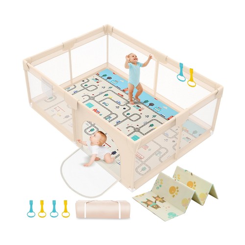 Baby playpen with mat - baby,