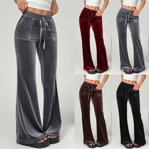 Women ladies velvet flared - ladies,