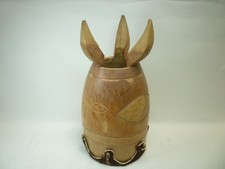 Wooden Hand Carved Tribal Drum Carvings Musical Instruments Collectable Home Dec