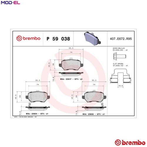 Brake pad set disc - brake,