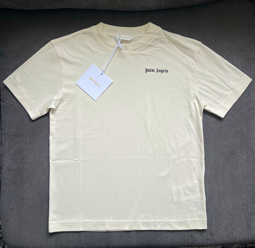 Palm angels cream logo - cream, cotton