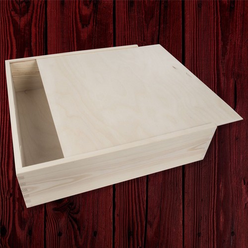 Plain wooden box - wooden,
