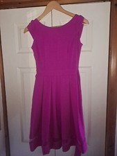 Dorothy Perkins pink magenta chiffon style midi dress womens  UK Size 6 VGC