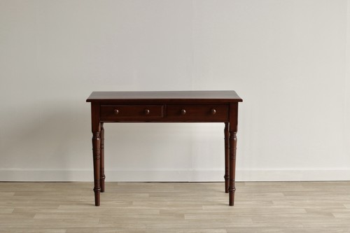 Stained pine writing table - stained,
