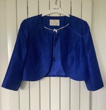 Jacques Vert Size 14 Blue Jacket Wedding/Occasion