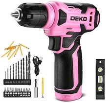 Versatile 8V Pink Cordless Drill with Keyless Chuck & 42  Accessories