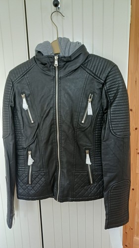 Faux leather biker jacket - faux,