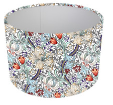 Handmade William Morris Golden Lily Drum Lampshade , Ceiling Pendant, Table lamp