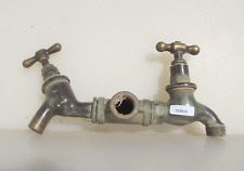 Vintage Brass Tap Garden Sink Stables Basin Tank Old Keg Antique Double Taps