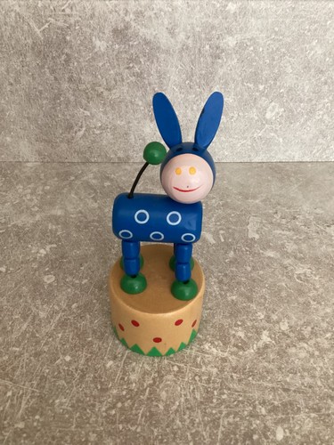 Vintage push toy donkey wooden - vintage,