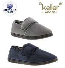 DR KELLER MENS WIDE FITTING ORTHOPAEDIC MEMORY FOAM DIABETIC GENTS SLIPPERS SIZE