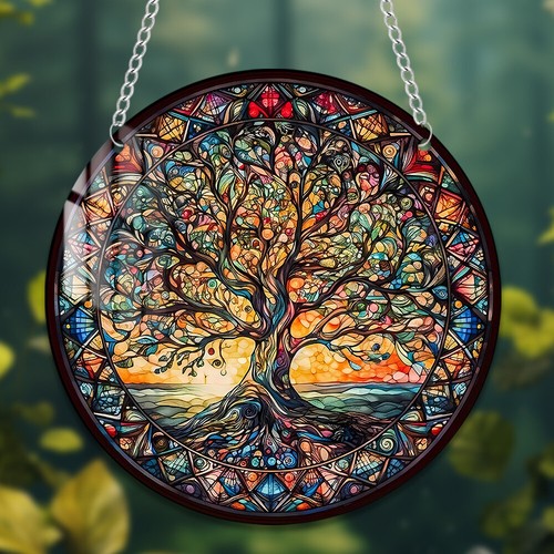 Circular acrylic wall art - acrylic,