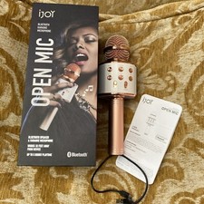 IJOY OPEN MIC/BLUETOOTH KARAOKE MICROPHONE,ROSE GOLD/WHITE,Instructions,charger