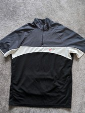 Mens Grey & Black Short Sleeved Cycling Top With Half Zip -  Size Medium