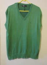 POLO by RALPH LAUREN SIZE LARGE, VINTAGE GREEN MENS VEST TOP SLEEVELESS JUMPER