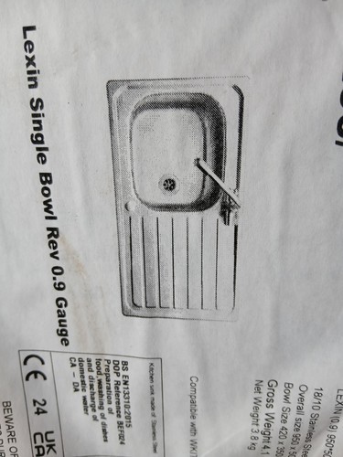 Leisure single bowl drainer - leisure,