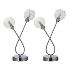 Set of 2 Modern Chrome 38cm