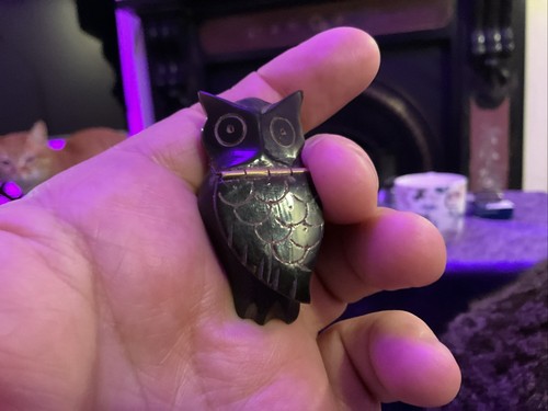 Antique carved owl - antique,
