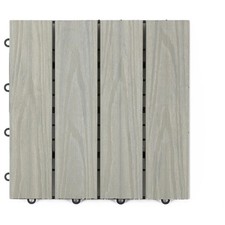 Workpro Composite Decking Tiles 30x30cm Grey 4 Pack Interlocking