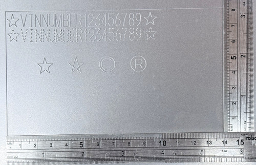 Vin number engraving not - number,