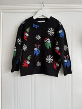 Zara Kids Black Among us Christmas jumper age 6-7 years